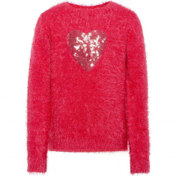 Sweter "Sofia" w kolorze czerwonym. Swetry dla dziewczynek marki bonprix. W wyprzedaży za 82.95 zł.