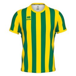 Koszulka Errea Strip. Zielone koszulki sportowe męskie ERREA, l, bez wzorów, bez kołnierzyka, bez ramiączek, do piłki nożnej. Za 228.50 zł.