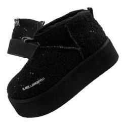 Buty, śniegowce Karl Lagerfeld Thermo KL48522WW0S czarne. Czarne śniegowce i trapery damskie z materiału. W wyprzedaży za 792.15 zł.