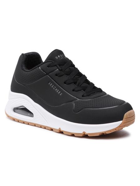 Skechers Sneakersy Uno 310024L BLK Czarny. Czarne buty sportowe dziewczęce Skechers, bez wzorów, ze skóry, bez zapięcia. Za 169.99 zł.