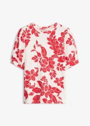 T-shirt z miękkiej mieszanki wiskozy. Białe t-shirty damskie bonprix, bez wzorów, z wiskozy, bez kołnierzyka. Za 44.99 zł.