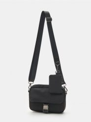 Torebka crossbody z dodatkową saszetką - czarny. Czarne saszetki męskie Sinsay, małe. Za 35.99 zł.