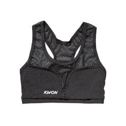 Damski biustonosz chroniący klatkę piersiową Kwon Cool Guard Top. Czarne biustonosze KWON, bez wzorów, z materiału. Za 246.00 zł.