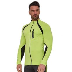 Bluza dresowa termoaktywna rozpinana męska Brubeck ACTIVE PRO. Żółte bluzy męskie Brubeck, m, bez wzorów, z dresówki, bez kaptura. Za 254.15 zł.