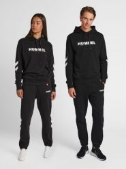 Bluza z kapturem Hummel Legacy Logo. Niebieskie bluzy damskie Hummel, xs, bez wzorów, z bawełny, z kapturem, na fitness i siłownię. Za 170.50 zł.