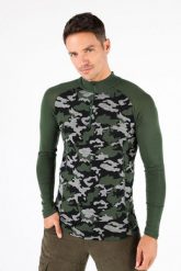 Bluza turystyczna męska Woolona Asker Zip z długim rękawem. Zielone bluzy męskie WOOLONA, m, bez wzorów, ze skóry, bez kaptura, do biegania. Za 342.00 zł.