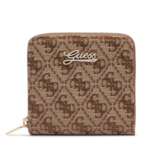 Portfel Guess. Brązowe portfele damskie Guess, z aplikacjami. Za 174.99 zł.