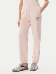 PINKO Spodnie dresowe Plumcake 104790 A2G8 Różowy Regular Fit. Czerwone spodnie dresowe damskie Pinko, xl, bez wzorów, z bawełny. Za 419.99 zł.