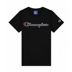 Koszulka sportowa chłopięca Champion 305954KK001. Czarne t-shirty dla chłopców Champion, bez wzorów, bez ramiączek. Za 50.15 zł.