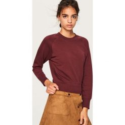 Bluza z bawełny organicznej - Bordowy. Czerwone bluzy damskie Reserved, l, bez wzorów, z bawełny, bez kaptura. Za 59.99 zł.