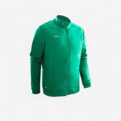 Bluza piłkarska treningowa Kipsta Essential. Zielone bluzy męskie KIPSTA, l, bez wzorów, z elastanu, bez kaptura, na fitness i siłownię. Za 79.99 zł.