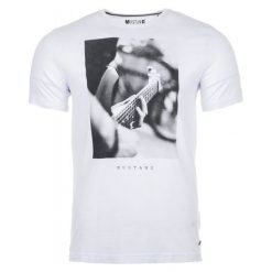 Mustang T-Shirt Męski, M, Biały. Białe t-shirty męskie Mustang, z nadrukiem. Za 128.00 zł.