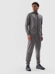 4F Spodnie treningowe z materiałów z recyklingu męskie L. Szare spodnie sportowe męskie 4f, l, bez wzorów, z dzianiny, na fitness i siłownię. Za 199.99 zł.