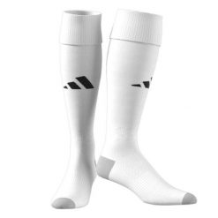 Getry piłkarskie Adidas Milano 23. Białe legginsy sportowe męskie Adidas, bez wzorów, z elastanu, do piłki nożnej. Za 33.90 zł.