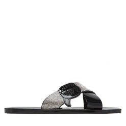 Klapki KARL LAGERFELD. Czarne klapki damskie KARL LAGERFELD, bez wzorów, bez obcasa. Za 229.99 zł.