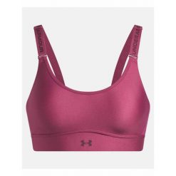 Biustonosz Under Armour Infinity Mid. Czerwone obuwie sportowe damskie Under Armour, bez wzorów, na fitness i siłownię. Za 179.99 zł.