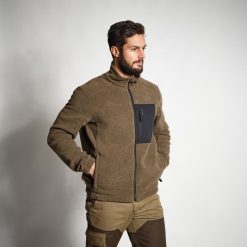 Polar outdoor Solognac 500. Brązowe bluzy męskie SOLOGNAC, m, bez wzorów, z bawełny, bez kaptura. Za 99.99 zł.