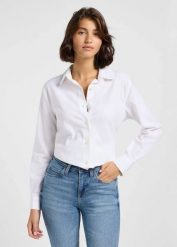 DAMSKA KOSZULA LEE POCKETLESS SHIRT BRIGHT WHITE 112363627. Białe bluzki damskie Lee, s, bez wzorów, bez kołnierzyka, bez ramiączek. Za 179.00 zł.