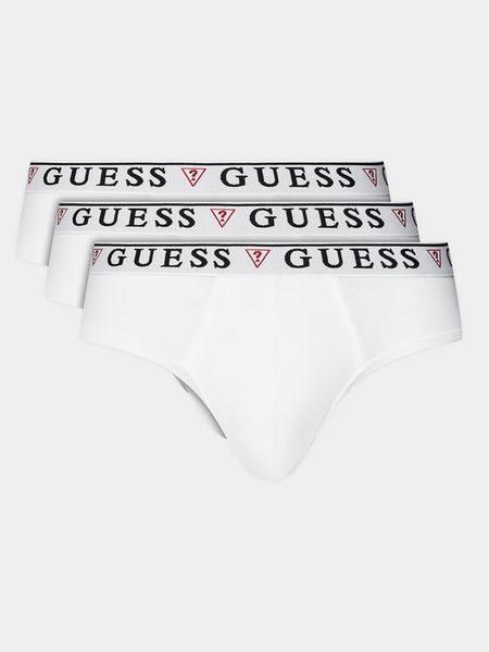 Guess Komplet slipów U97G00 KCD31 Biały. Białe slipki męskie Guess, m, z aplikacjami, z bawełny. Za 119.99 zł.