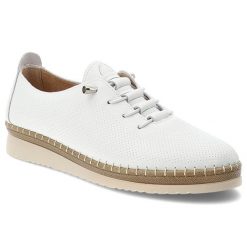 Półbuty damskie Filippo, cholewka ze skóry naturalnej licowej perforowana powierzchnia wiązany fason, białe, DP7542/26. Białe półbuty damskie Filippo, bez wzorów, ze skóry, bez obcasa, bez zapięcia. Za 189.00 zł.
