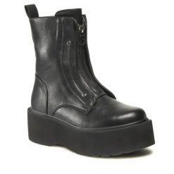 Trzewiki Jenny Fairy. Czarne botki damskie Jenny Fairy, bez obcasa, na koturnie, bez zapięcia. Za 159.99 zł.