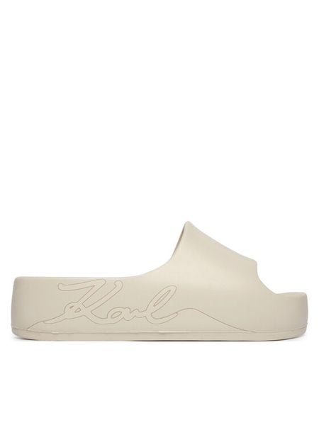 KARL LAGERFELD Klapki Kobo II KL86048F Écru. Białe klapki damskie KARL LAGERFELD, bez wzorów, z syntetyku, bez obcasa. Za 421.99 zł.