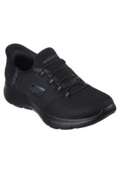 Buty SKECHERS SLIP-INS SUMMITS - DIAMOND DREAM Czarny. Czarne trampki i tenisówki damskie Skechers, bez wzorów, z materiału, bez zapięcia. Za 340.99 zł.