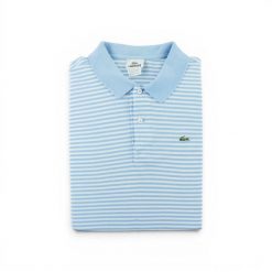 Second life - Koszulka polo męska krótkim rękawem niebieska - Stan dobry. Niebieskie koszulki polo męskie Lacoste, l, bez wzorów, bez kołnierzyka, bez ramiączek, na golfa. Za 106.46 zł.