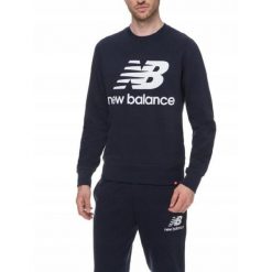 Bluza na co dzień męska NEW BALANCE ciepła bez kaptura. Niebieskie bluzy męskie New Balance, m, bez wzorów, bez kaptura. Za 239.00 zł.