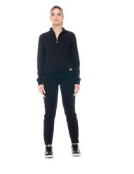 Bluza z bawełna z zamek błyskawiczny na co dzień. Białe bluzy damskie LEONE 1947 APPAREL, bez wzorów, z bawełny, bez kaptura. Za 252.56 zł.