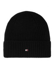 Tommy Hilfiger Czapka Th Flag AM0AM14535 Czarny. Czarne czapki i kapelusze damskie Tommy Hilfiger, na zimę, bez wzorów, z kaszmiru. Za 369.99 zł.