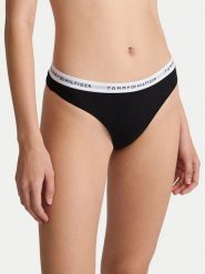 Tommy Hilfiger Stringi UW0UW05875 Czarny. Czarne stringi damskie Tommy Hilfiger, l, bez wzorów, z bawełny. Za 69.99 zł.