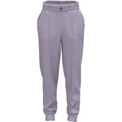 Damskie spodnie dresowe Mizuno Athletics. Fioletowe spodnie dresowe damskie Mizuno, m, bez wzorów, z dresówki, na fitness i siłownię. Za 307.50 zł.