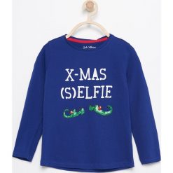 Koszulka ze świątecznym nadrukiem - Niebieski. T-shirty damskie marki Reserved. W wyprzedaży za 9.99 zł.