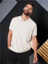 Koszulka polo - kremowy. Białe koszulki polo męskie Sinsay, l, bez wzorów, bez ramiączek. Za 49.99 zł.