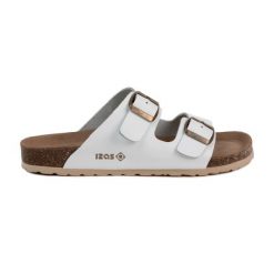 Sandały ergonomiczne DURTAL W ze skóry z podeszwą EVA i możliwością dopasowania. Białe sandały męskie IZAS, ze skóry, bez zapięcia. W wyprzedaży za 265.17 zł.