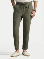 Polo Ralph Lauren Spodnie materiałowe 710940611009 Zielony Regular Fit. Zielone spodnie materiałowe męskie Polo Ralph Lauren, m, bez wzorów, ze lnu. Za 1,159.00 zł.