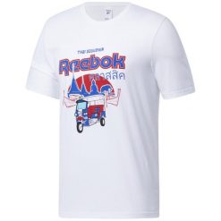 Koszulka Reebok CLASSICS - T-shirt. Białe t-shirty męskie Reebok, s, bez wzorów, z bawełny, eleganckie, bez kołnierzyka. Za 147.15 zł.