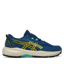 Buty do biegania Asics. Niebieskie buty sportowe dziewczęce Asics, bez wzorów, bez zapięcia, do biegania. Za 319.99 zł.