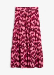 Spódnica maxi z czystej bawełny organicznej. Czerwone spódnice damskie bonprix, na lato, bez wzorów, z bawełny, maxi. Za 189.99 zł.