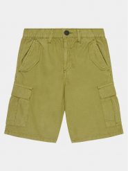 Guess Szorty materiałowe L4GD23 WBHQ0 Zielony Regular Fit. Zielone szorty dla chłopców Guess, z aplikacjami, z bawełny. Za 139.99 zł.
