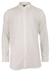 Biała Męska Koszula Weekendowa, Taliowana -BRAVE SOUL- z Lnem, Casualowa, Jednokolorowa, Długi Rękaw. Białe koszule męskie Brave Soul, m, bez wzorów, ze lnu, casualowe, bez kołnierzyka, bez ramiączek. Za 109.00 zł.