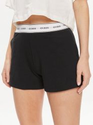 Guess Szorty piżamowe O4GD02 KBS91 Czarny Loose Fit. Czarne piżamy damskie Guess, m, z aplikacjami, z bawełny, bez ramiączek. Za 109.99 zł.