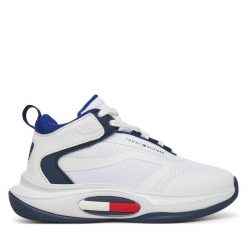 Sneakersy Tommy Hilfiger. Białe trampki i tenisówki chłopięce Tommy Hilfiger, bez wzorów, bez zapięcia. Za 249.99 zł.