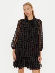 Armani Exchange Sukienka codzienna 6DYA52 YN1ZZ 1200 Czarny Regular Fit. Czarne sukienki damskie Armani Exchange, na co dzień, bez wzorów, z syntetyku, bez kołnierzyka, bez ramiączek, proste. W wyprzedaży za 509.99 zł.