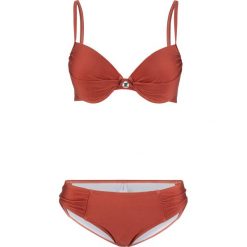 Bikini na fiszbinach (2 części) bonprix miedziany. Brązowe bikini damskie bonprix, bez wzorów. Za 49.99 zł.