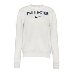 Bluza damska Nike Sportswear Phoenix Fleece. Białe bluzy sportowe damskie Nike, bez wzorów, bez kaptura, na fitness i siłownię. Za 302.99 zł.