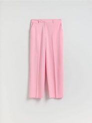 Spodnie z wiskozą - różowy. Czerwone spodnie materiałowe damskie Reserved, l, bez wzorów, z tkaniny. Za 139.99 zł.