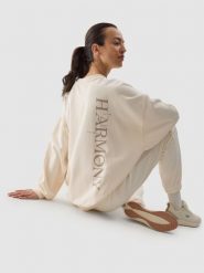 4F Bluza dresowa oversize nierozpinana bez kaptura damska - kremowa L. Brązowe bluzy damskie 4f, l, bez wzorów, z bawełny, bez kaptura. Za 79.99 zł.
