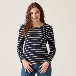 Damska koszulka z długim rękawem Regatta Federica II. Niebieskie t-shirty damskie Regatta, bez wzorów, eleganckie, bez kołnierzyka. Za 89.80 zł.